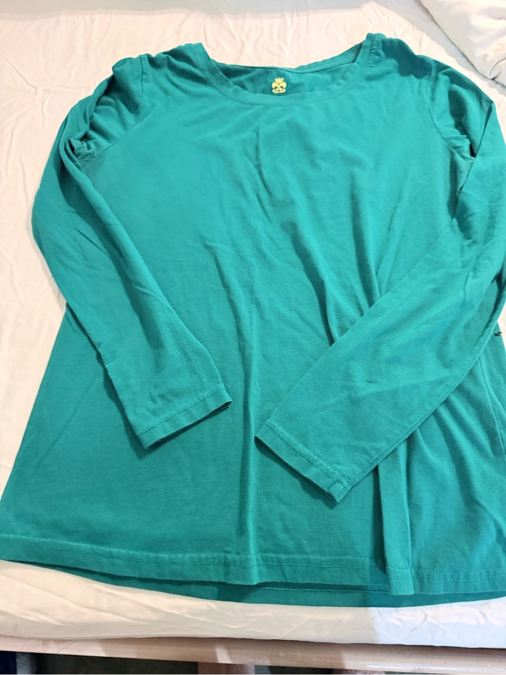 Natural uniform hunter green Long Sleeve Crewneck Top
